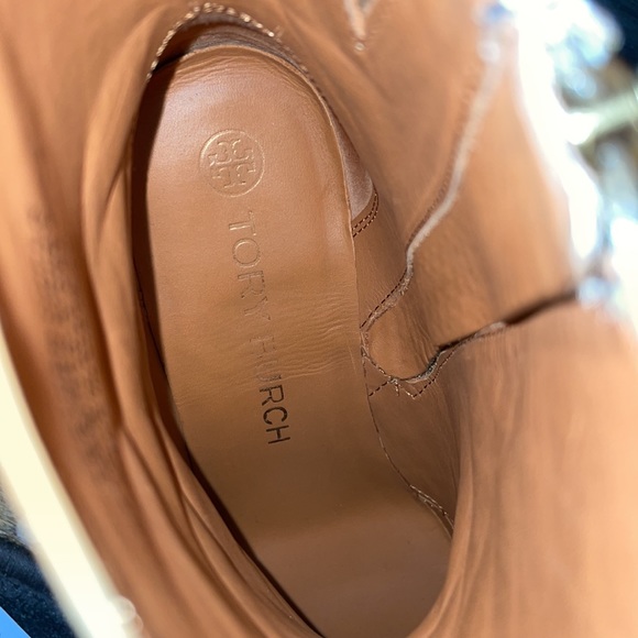 Tory Burch Heeled Ankle Boot Stamped Snake Printed Leather Pale Desert Roccia - Picture 7 of 16